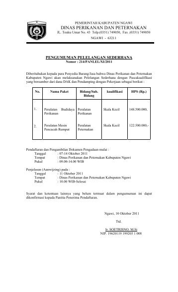 DINAS PERIKANAN DAN PETERNAKAN