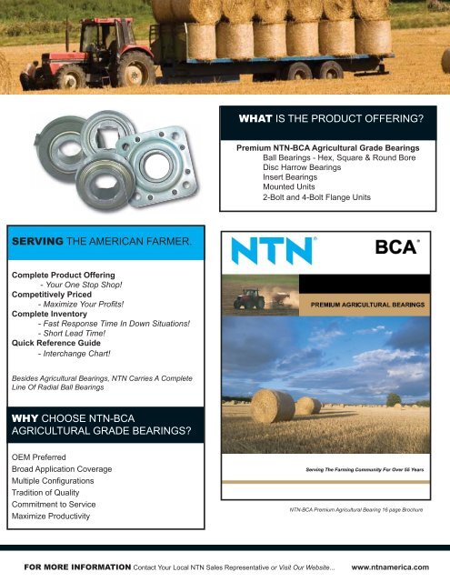 AGRICULTURAL BEARING MARKET  GROWING WITH YOU