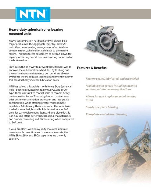 Premium Bearings for Aggregate Equipment