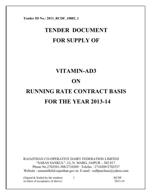 Vitamin AD3 - Rajasthan Co-operative Dairy Federation Limited