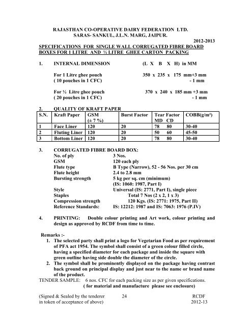 Ghee Cfc 1 Lt. & .5 Ltr - Rajasthan Co-operative Dairy Federation ...