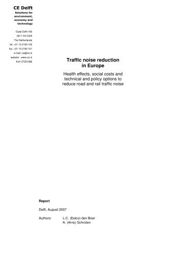 Traffic noise reduction in Europe