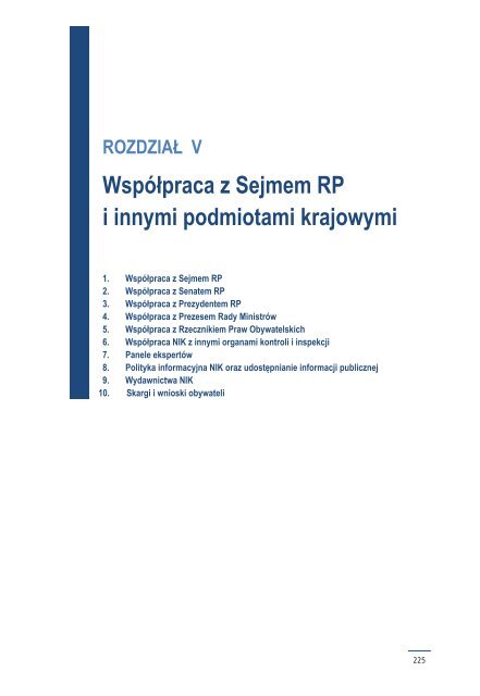 SPRAWOZDANIE Z DZIAŁALNOŚCI NAJWYŻSZEJ IZBY KONTROLI W 2013 ROKU