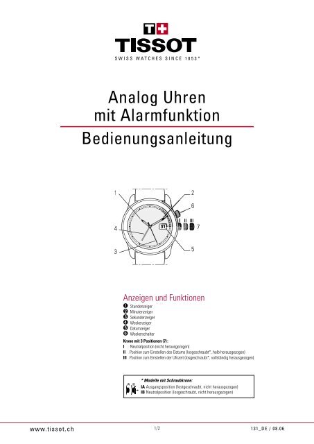 Analog Uhren mit Alarmfunktion Bedienungsanleitung