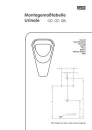 Montagemasstabellen Urinale - MEPA - Pauli und Menden GmbH