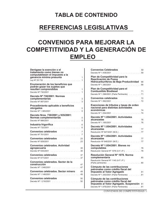 CONVENIOS DE COMPETITIVIDAD - DentroDe.com.ar