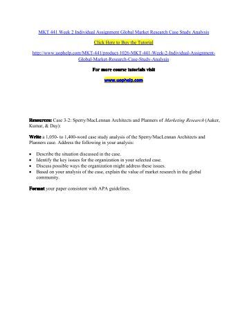 Market research case study pdf