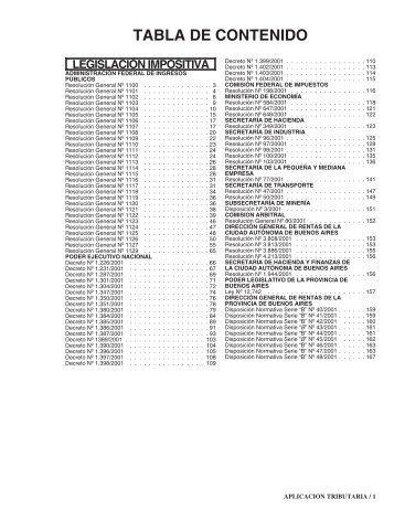 TABLA DE CONTENIDO