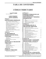 TABLA DE CONTENIDO CÓDIGO TRIBUTARIO1