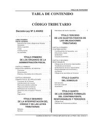 TABLA DE CONTENIDO CÓDIGO TRIBUTARIO1