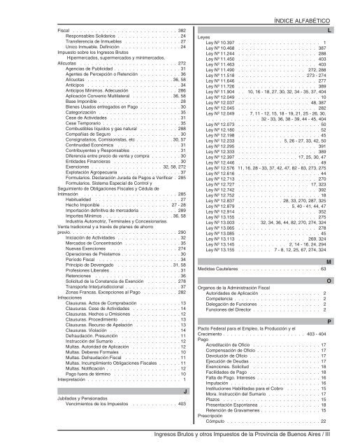 TABLA DE CONTENIDO CODIGO FISCAL1