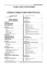 TABLA DE CONTENIDO CÓDIGO TRIBUTARIO PROVINCIAL1