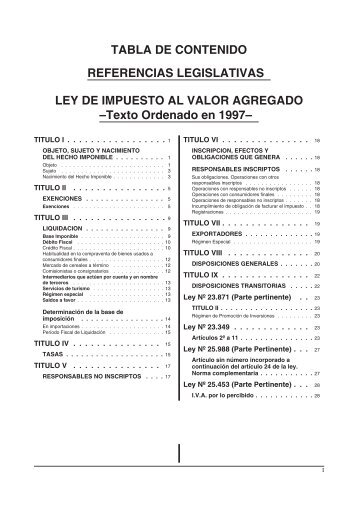 LEY DE IMPUESTO AL VALOR AGREGADO - DentroDe.com.ar