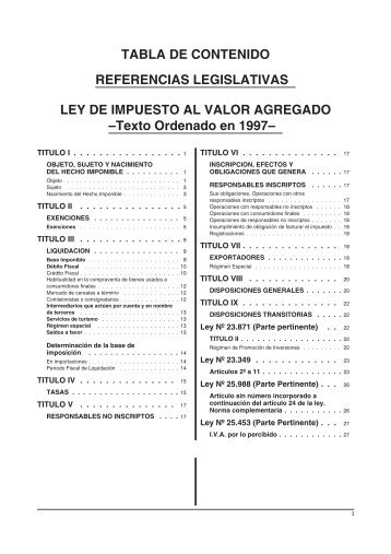 LEY DE IMPUESTO AL VALOR AGREGADO - DentroDe.com.ar