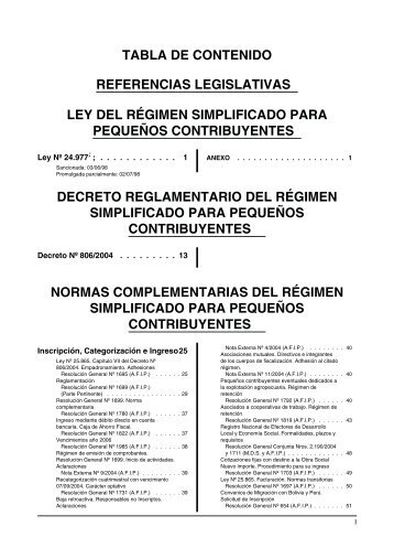 LEY DEL RÉGIMEN SIMPLIFICADO PARA ... - DentroDe.com.ar