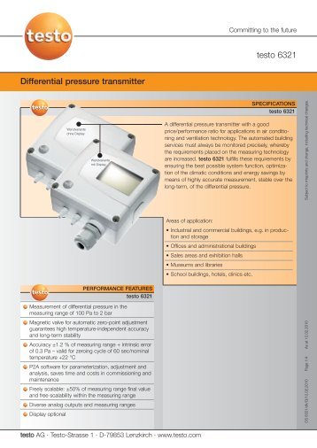 testo 6321 Differential pressure transmitter