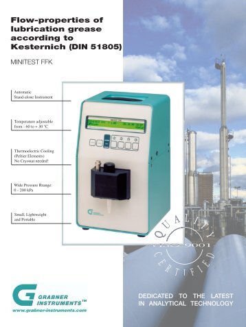 Flow-properties of lubrication grease according to Kesternich (DIN 51805)