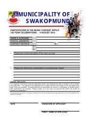 MUNICIPALITY OF SWAKOPMUND