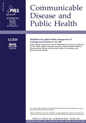 Guidelines for public health management of meningococcal disease