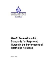 Health Professions Act - College & Association of Registered Nurses ...