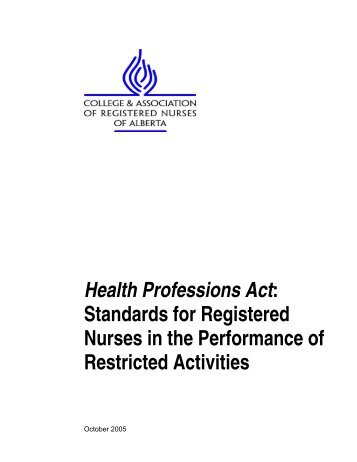 Health Professions Act - College & Association of Registered Nurses ...