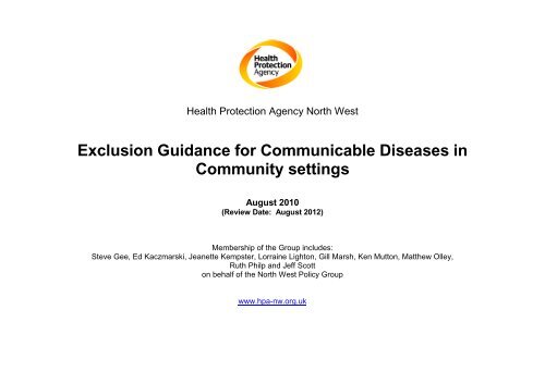 Child Care Communicable Disease Chart