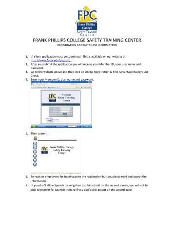 FRANK PHILLIPS COLLEGE SAFETY TRAINING CENTER