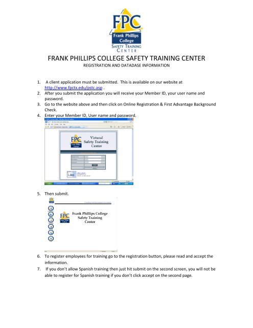 FRANK PHILLIPS COLLEGE SAFETY TRAINING CENTER