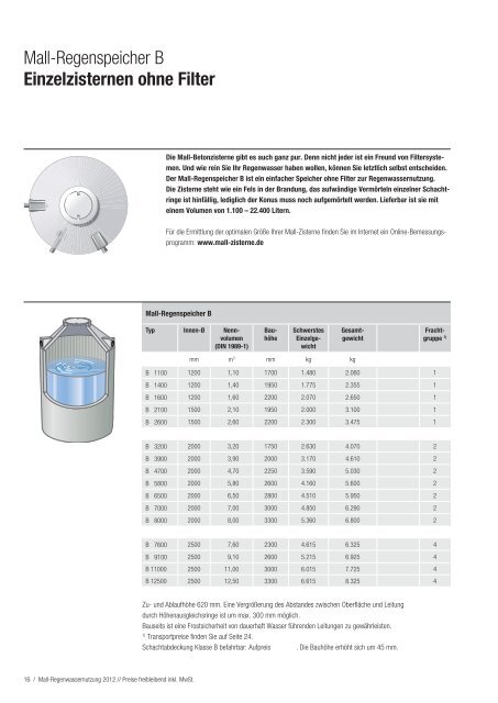 Prospekt Regenwassernutzung - Mall GmbH