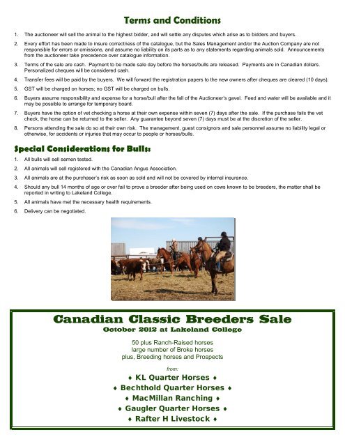 Canadian Classic Breeders Sale