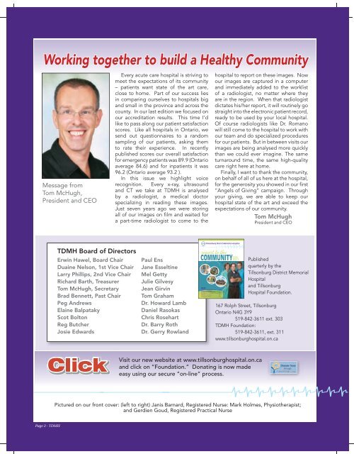 Working together to build a Healthy Community