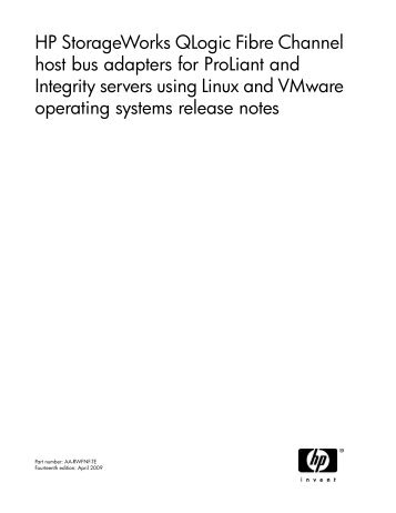 HP StorageWorks QLogic Fibre Channel host bus adapters for ...