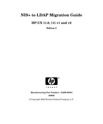 NIS+ to LDAP Migration Guide - Hewlett Packard