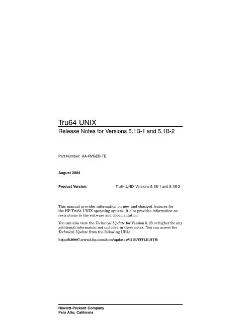A Step-By-Step Guide To Installing And Securing The Tru64 Unix Operating System Version 5.1