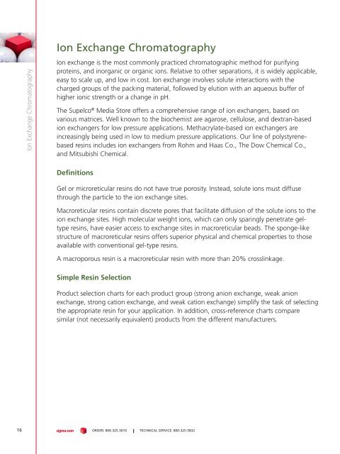 Ion Exchange Chromatography - Sigma-Aldrich