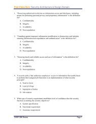 Post-Class Quiz: Security Architecture & Design Domain