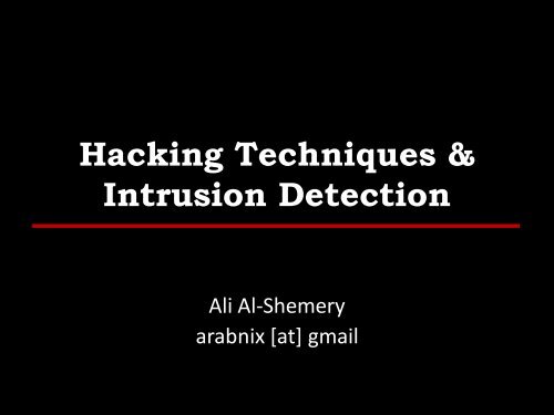 Intrusion Detection