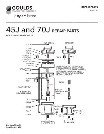 45J and 70J REPAIR PARTS - Xylem - Applied Water Systems