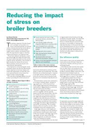 Reducing the impact of stress on broiler breeders