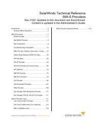 SMI-S Provider Reference - SolarWinds