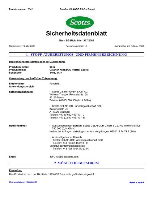 Sicherheitsdatenblatt