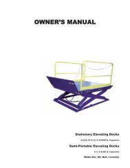 Dock Lift Owner's Manual - Blue Giant Equipment Corporation