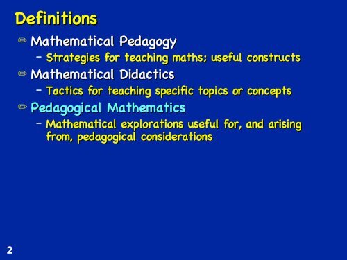 Mathematical Pedagogy