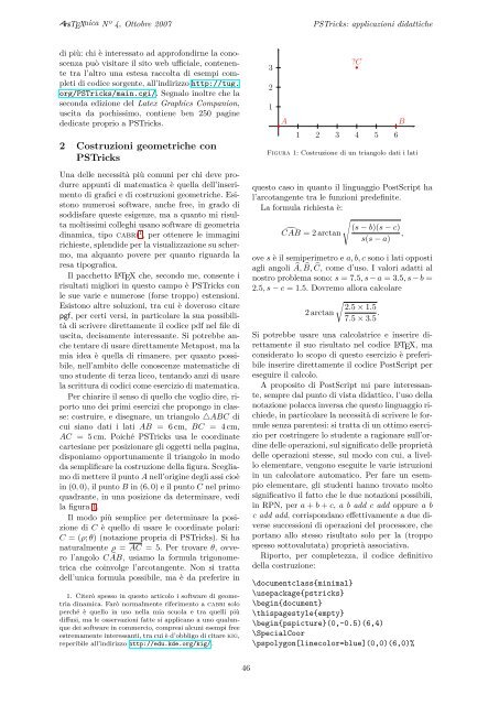 ArsTeXnica, Numero 4, Ottobre 2007 - GuIT - Scuola Superiore Sant ...