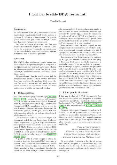 ArsTeXnica, Numero 4, Ottobre 2007 - GuIT - Scuola Superiore Sant ...