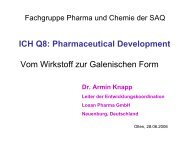 ICH Q8 Pharmaceutical Development Vom Wirkstoff zur Galenischen Form