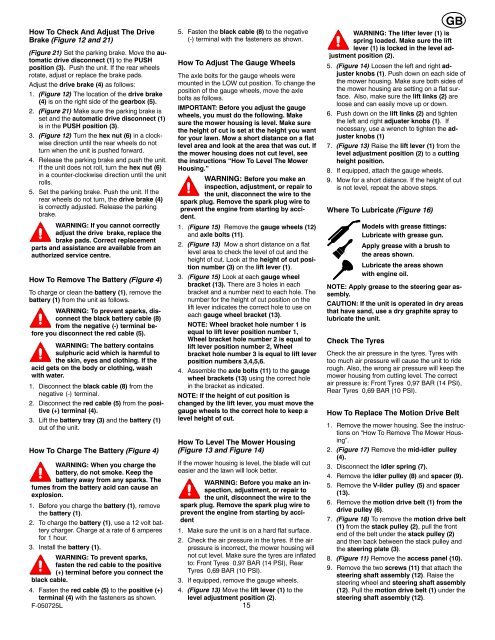 Instruction Book − Riding Mower Model ... - Safe Motor AS