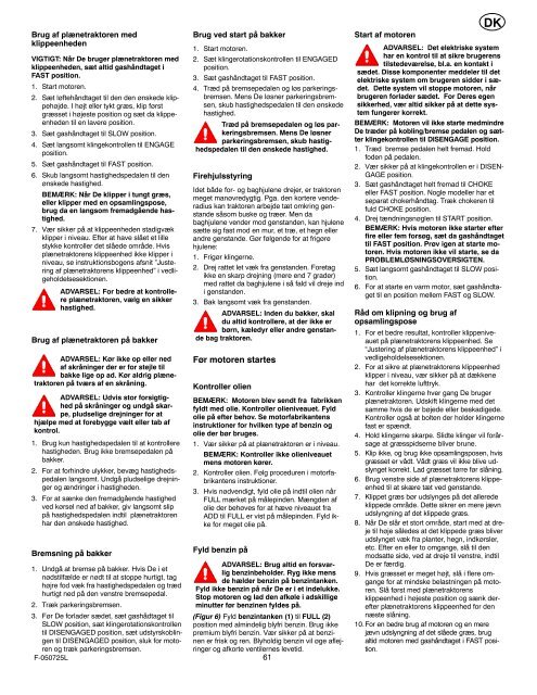 Instruction Book − Riding Mower Model ... - Safe Motor AS