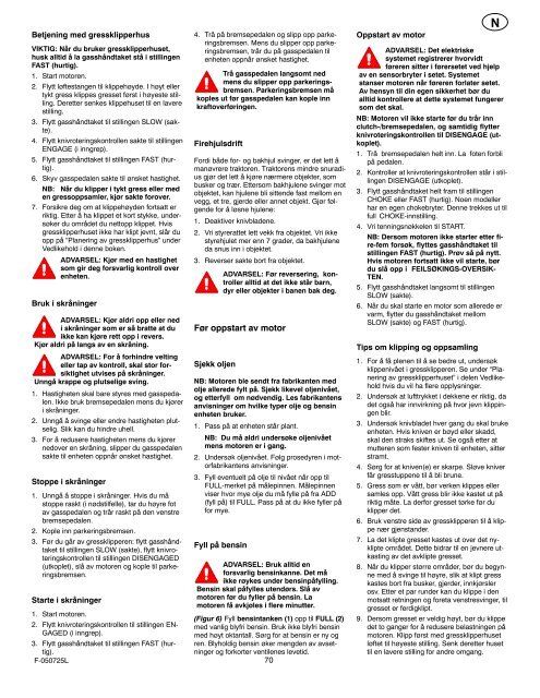 Instruction Book − Riding Mower Model ... - Safe Motor AS