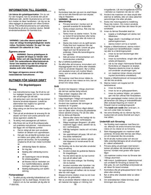 Instruction Book − Riding Mower Model ... - Safe Motor AS